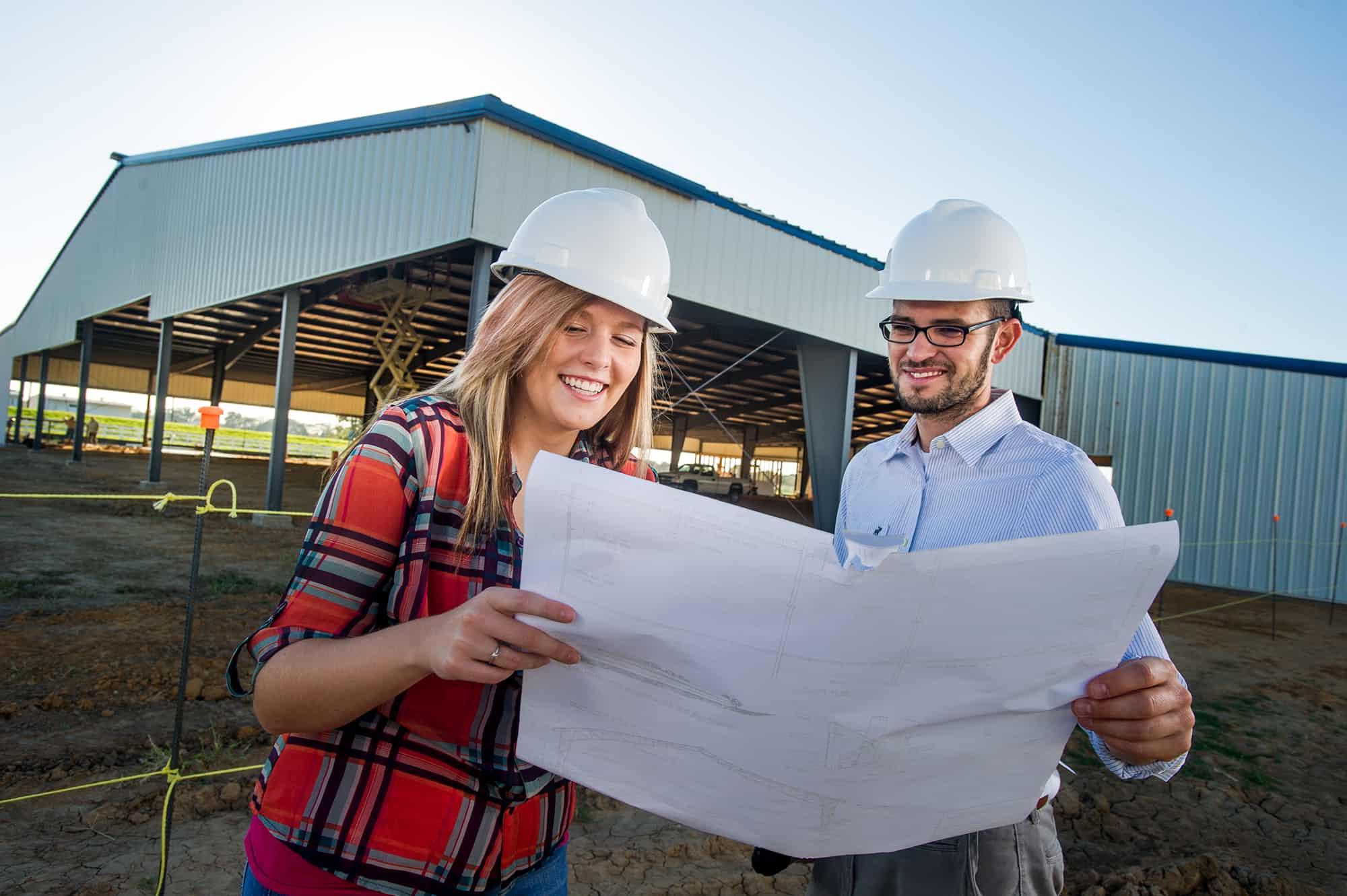 Female wearing a hardhat.